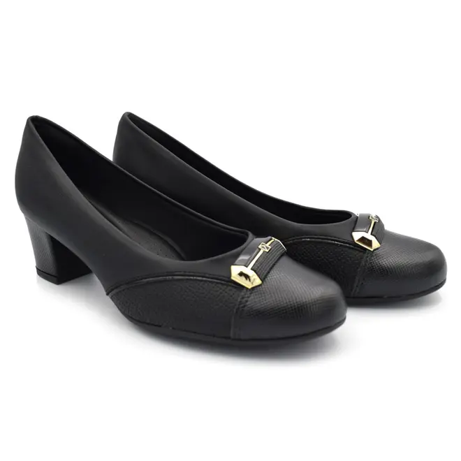 Scarpin de Salto Bloco Feminino Piccadilly Preto 110198