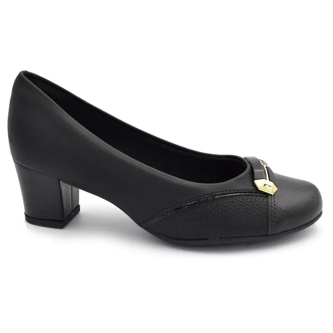 Scarpin de Salto Bloco Feminino Piccadilly Preto 110198