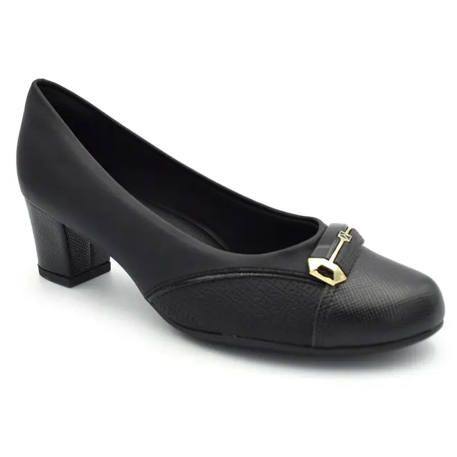 Scarpin de Salto Bloco Feminino Piccadilly Preto 110198