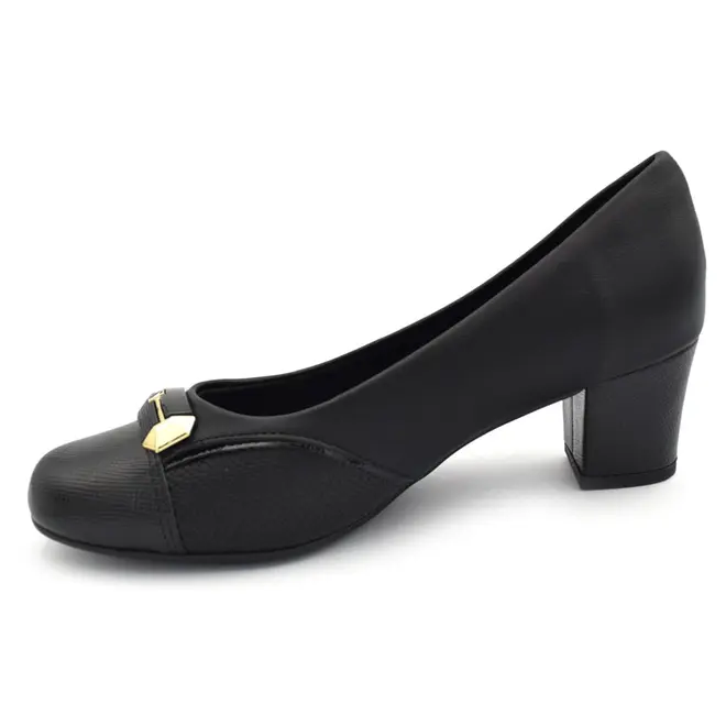 Scarpin de Salto Bloco Feminino Piccadilly Preto 110198
