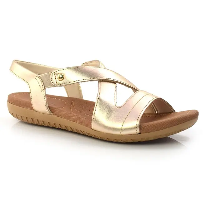 Sandália de Couro Feminina Usaflex Amarelo R1804