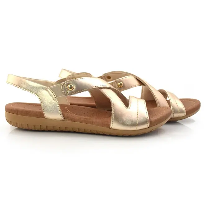 Sandália de Couro Feminina Usaflex Amarelo R1804