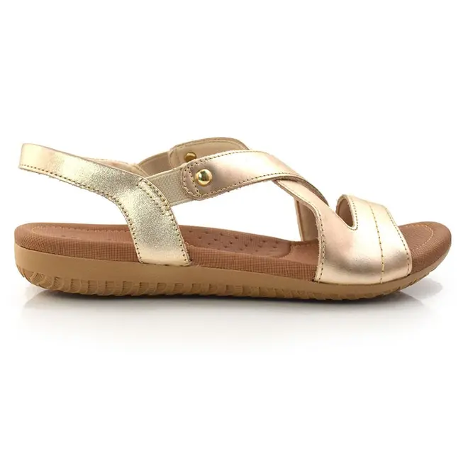 Sandália de Couro Feminina Usaflex Amarelo R1804