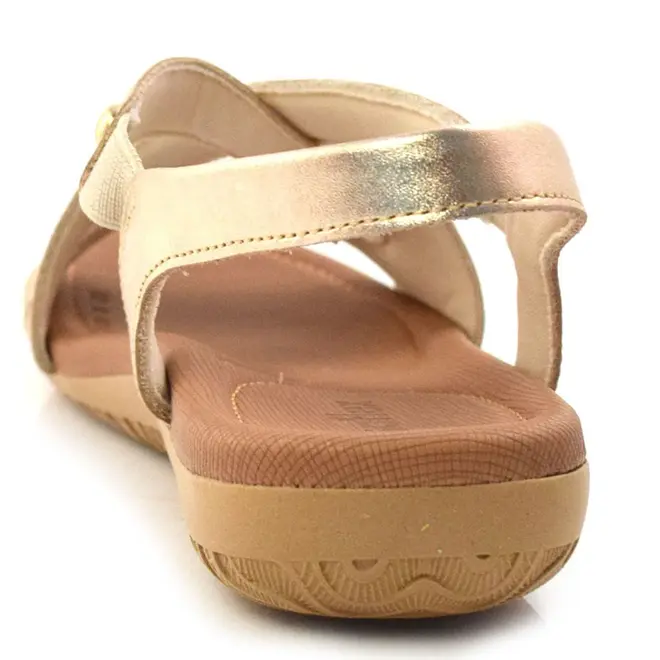 Sandália de Couro Feminina Usaflex Amarelo R1804
