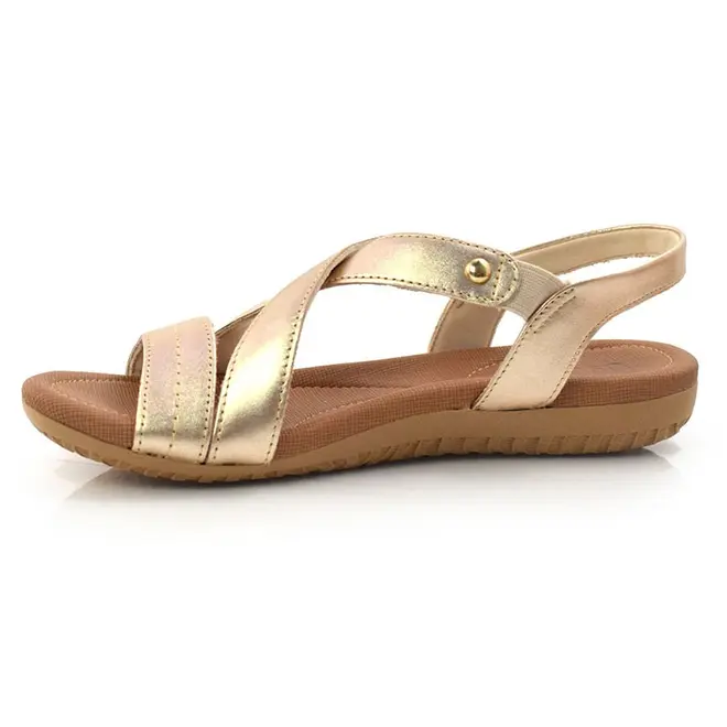 Sandália de Couro Feminina Usaflex Amarelo R1804
