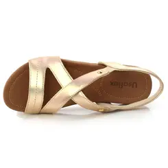 Sandália de Couro Feminina Usaflex Amarelo R1804