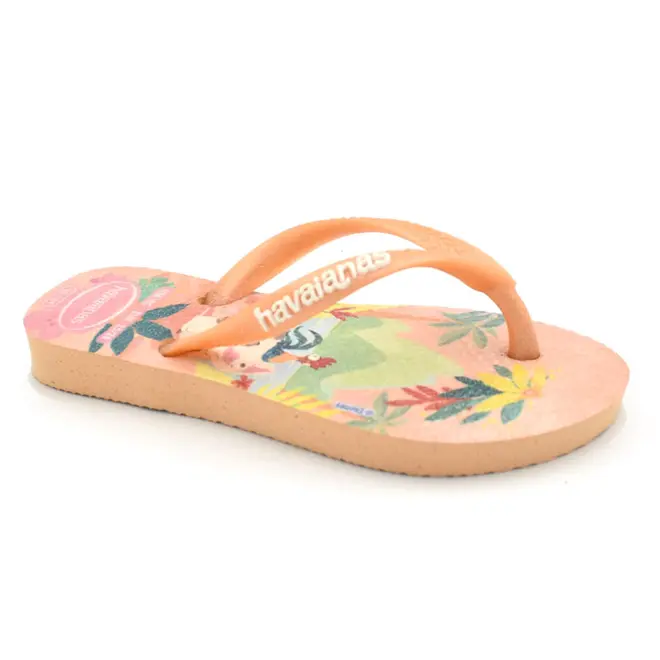 Chinelo Havaianas Kids Slim Princesas Laranja 4123328