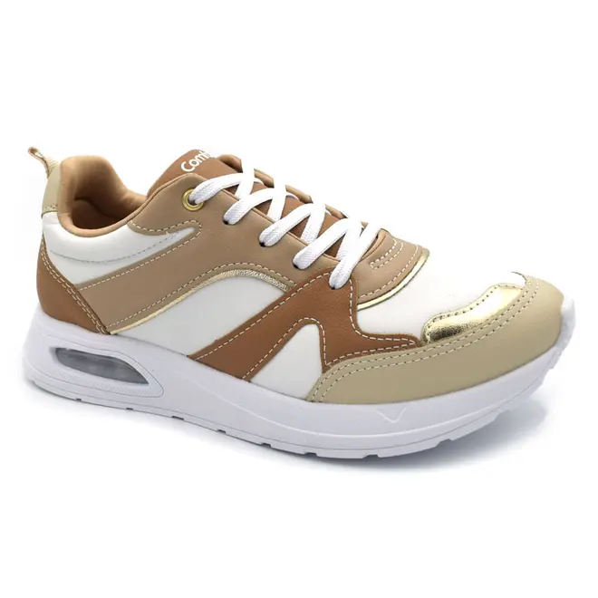 Tênis Casual Feminino Comfortflex Bege 2648303