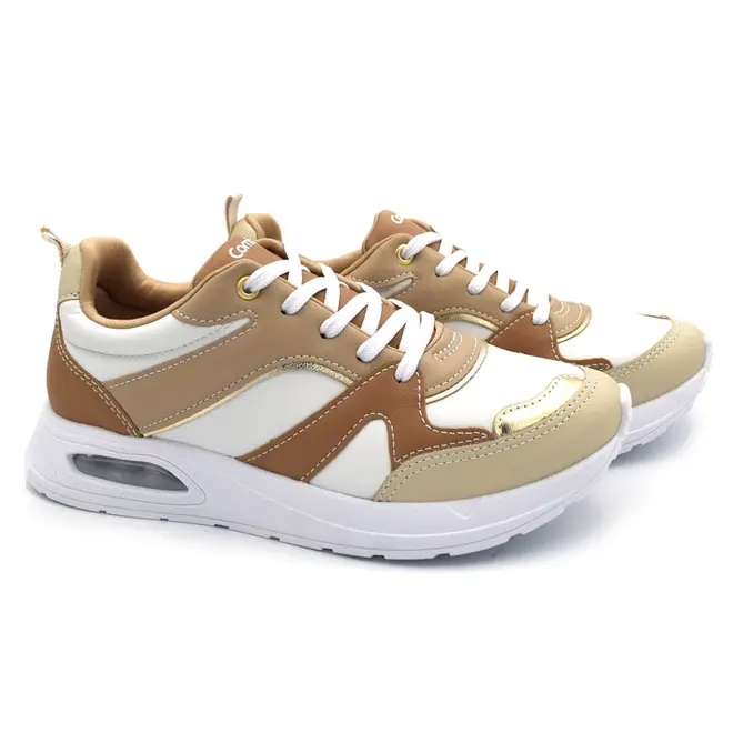 Tênis Casual Feminino Comfortflex Bege 2648303