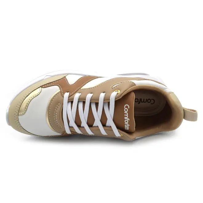 Tênis Casual Feminino Comfortflex Bege 2648303