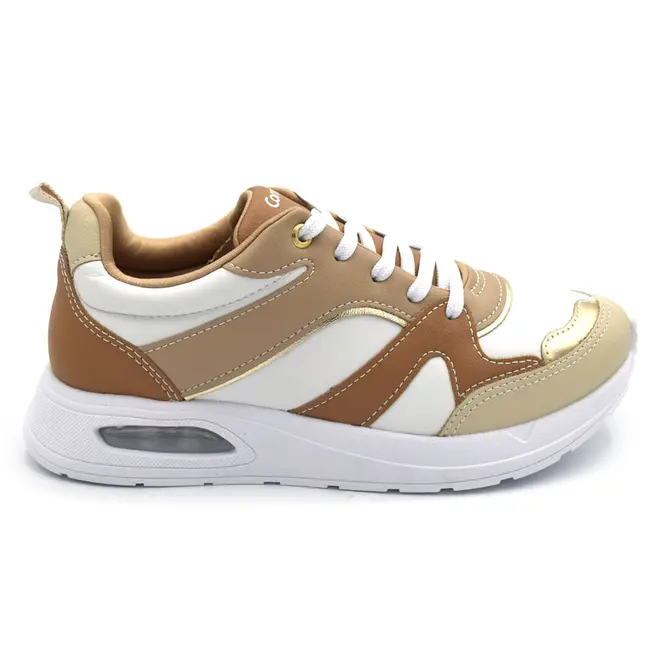 Tênis Casual Feminino Comfortflex Bege 2648303