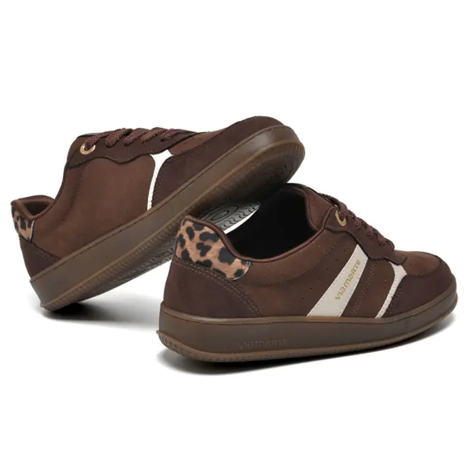 Tênis Casual Feminino Via Marte Marrom 362-008-02