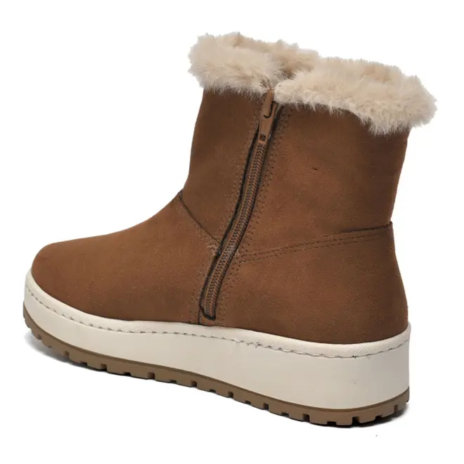 Coturno Peluciado Feminino Via Marte Bege 259-007-10