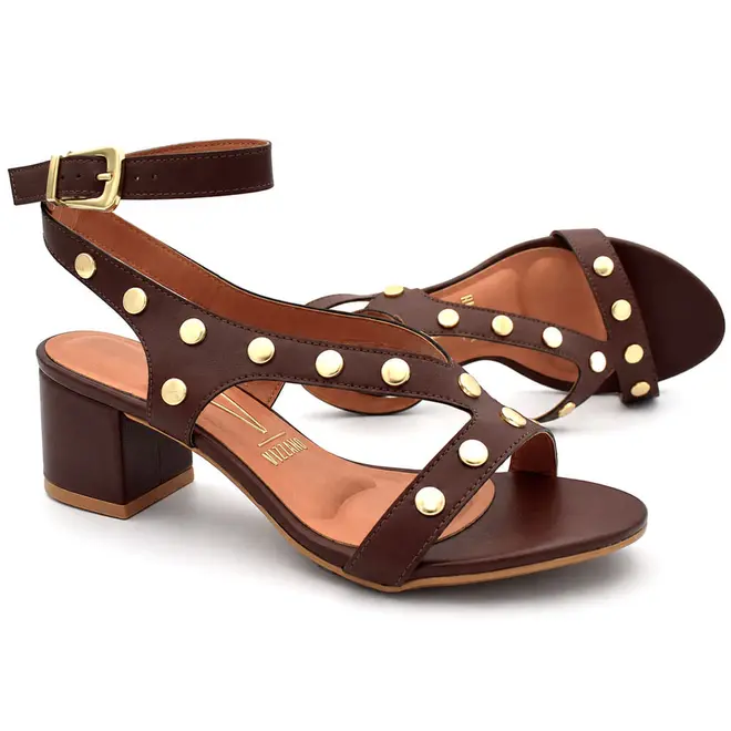 Sandália de Salto Bloco Feminina Vizzano Marrom 6291.1720.7286