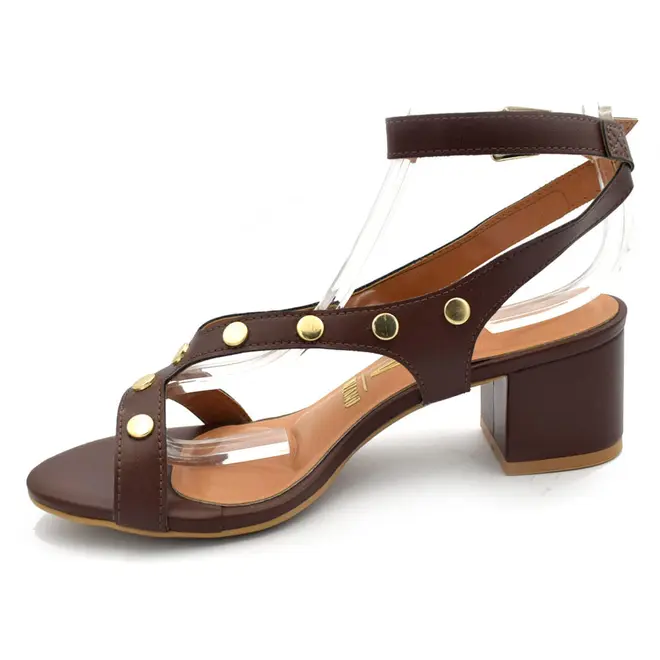 Sandália de Salto Bloco Feminina Vizzano Marrom 6291.1720.7286