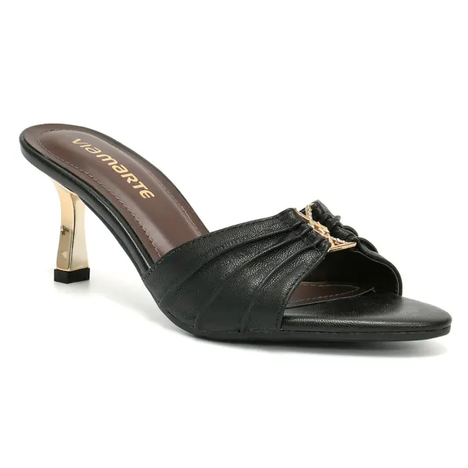 Tamanco de Salto Feminino Via Marte Preto 336-010-02