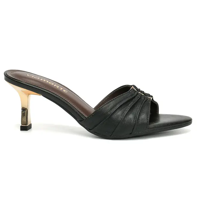 Tamanco de Salto Feminino Via Marte Preto 336-010-02