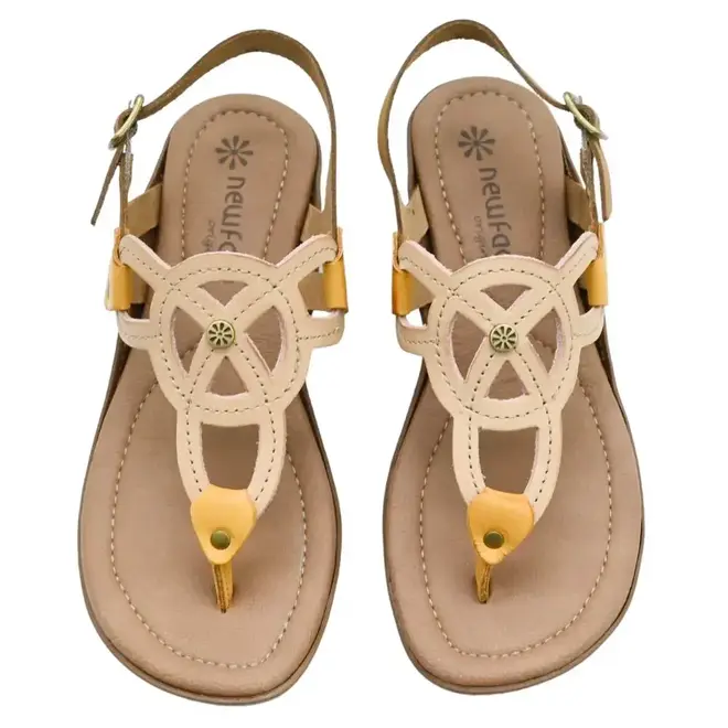 Sandália Flat New Face Feminina Rosa Off Mix