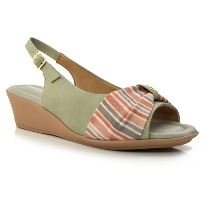 Sandália Anabela Feminina Piccadilly Verde 153066