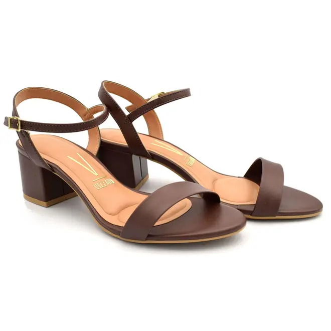 Sandália de Salto Bloco Feminina Vizzano Caramelo 6291.900.8389