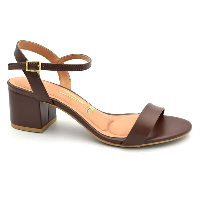 Sandália de Salto Bloco Feminina Vizzano Caramelo 6291.900.8389