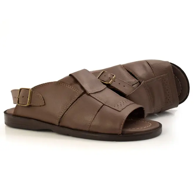 Chinelo de Couro Masculino Italianinho Marrom 34302