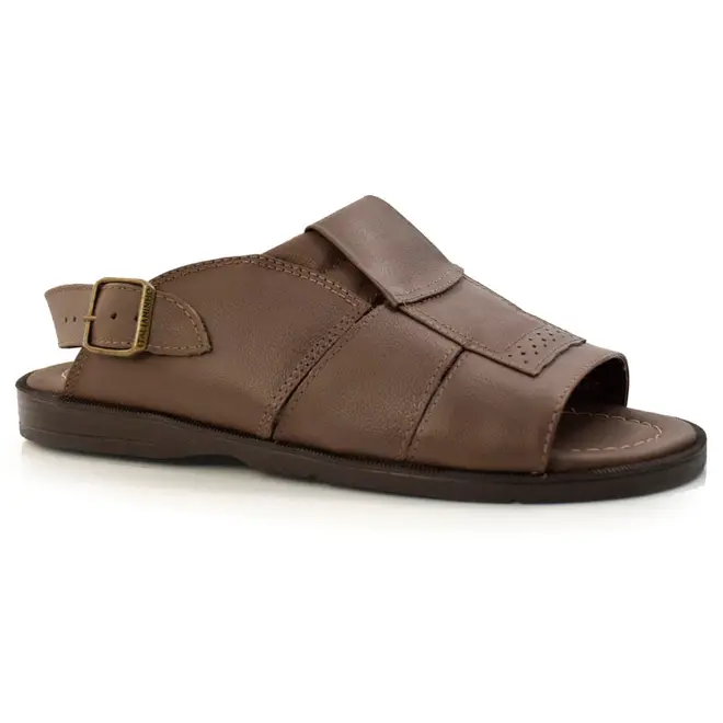 Chinelo de Couro Masculino Italianinho Marrom 34302