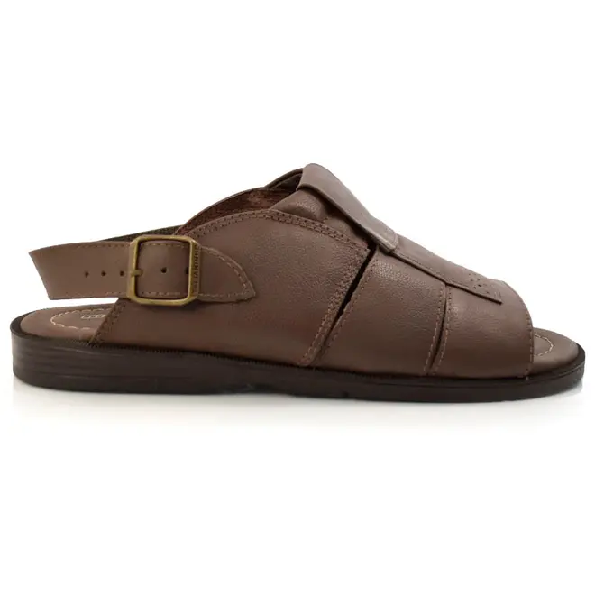 Chinelo de Couro Masculino Italianinho Marrom 34302