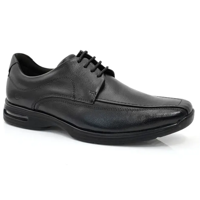 Sapato Social de Couro Democrata Air Sport Preto 448026