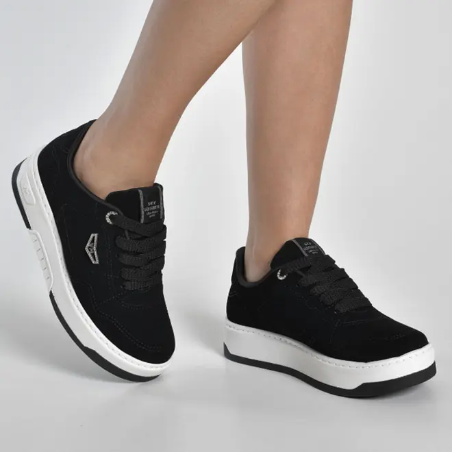 Tênis Casual Feminino Via Marte Preto 126-023-09