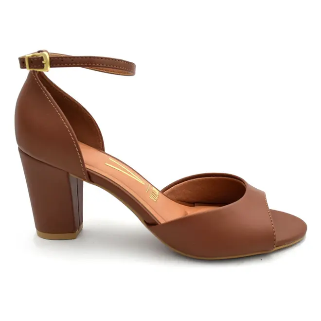 Sandália de Salto Bloco Vizzano Caramelo 6262406-7286