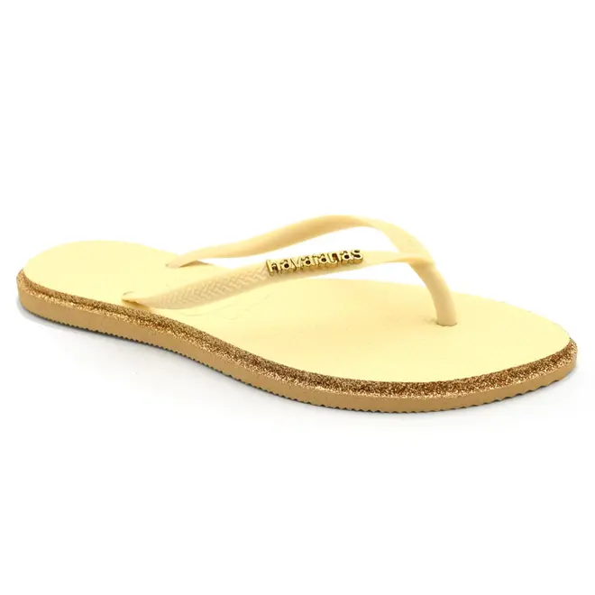 Chinelo Feminino Havaianas Slim Point Glitter Amarelo 4150157