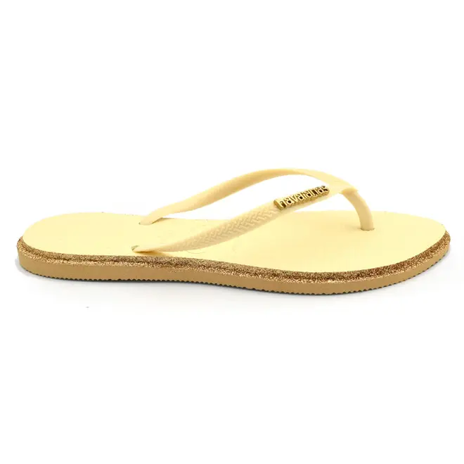 Chinelo Feminino Havaianas Slim Point Glitter Amarelo 4150157