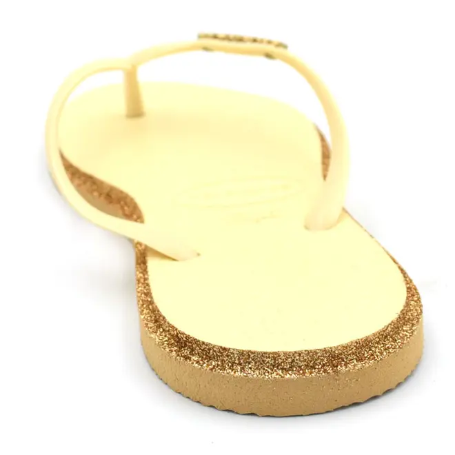 Chinelo Feminino Havaianas Slim Point Glitter Amarelo 4150157