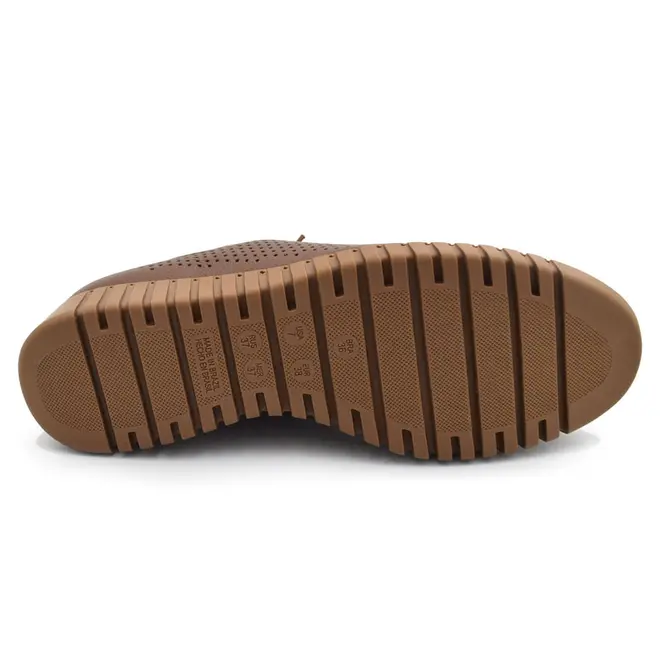 Tênis de Couro Casual Feminino Comfortflex Marrom 2675303