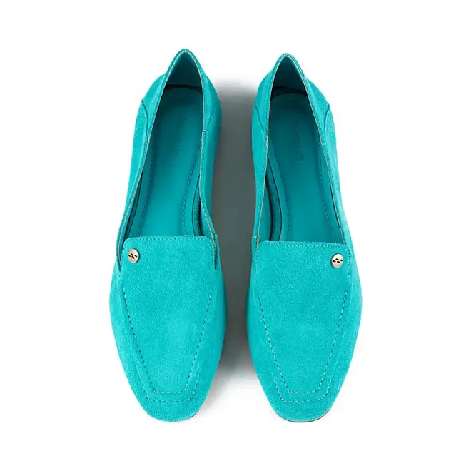 Mocassim Itapuã Couro Azul Feminino