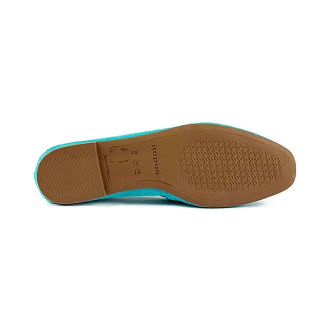 Mocassim Itapuã Couro Azul Feminino