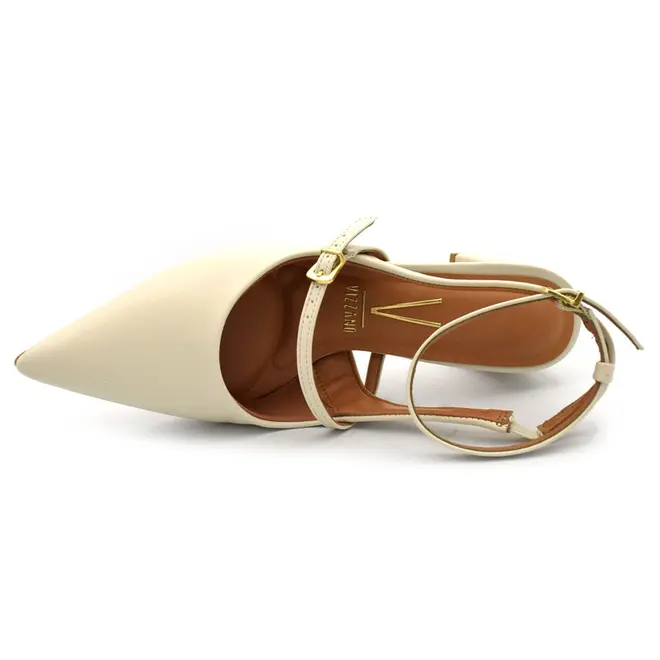 Scarpin Slingback Feminino Vizzano Off White 1475.102.7286