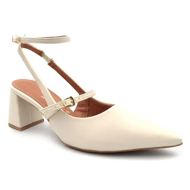 Scarpin Slingback Feminino Vizzano Off White 1475.102.7286