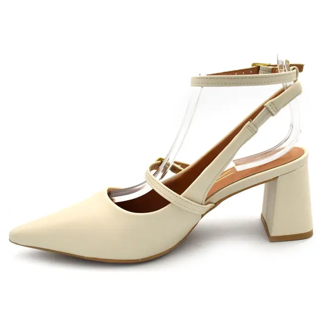 Scarpin Slingback Feminino Vizzano Off White 1475.102.7286
