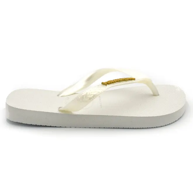 Chinelo Feminino Havaianas Top Logo Metalizado Branco 4127244