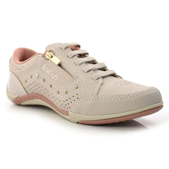 Tênis Casual Feminino Kolosh Creme C1299