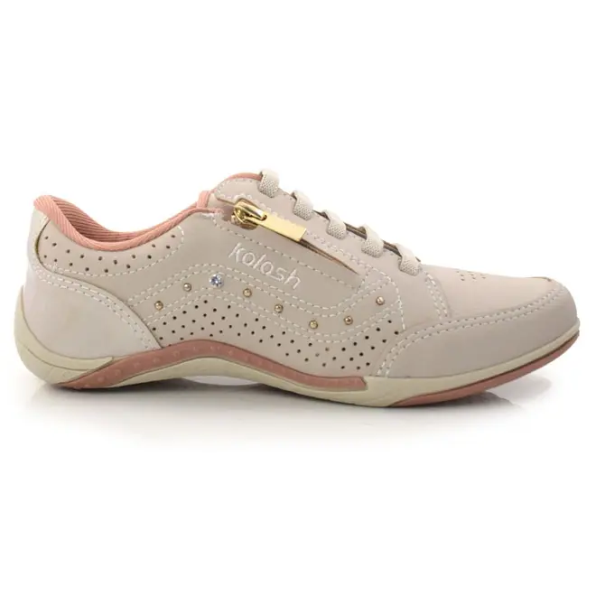 Tênis Casual Feminino Kolosh Creme C1299