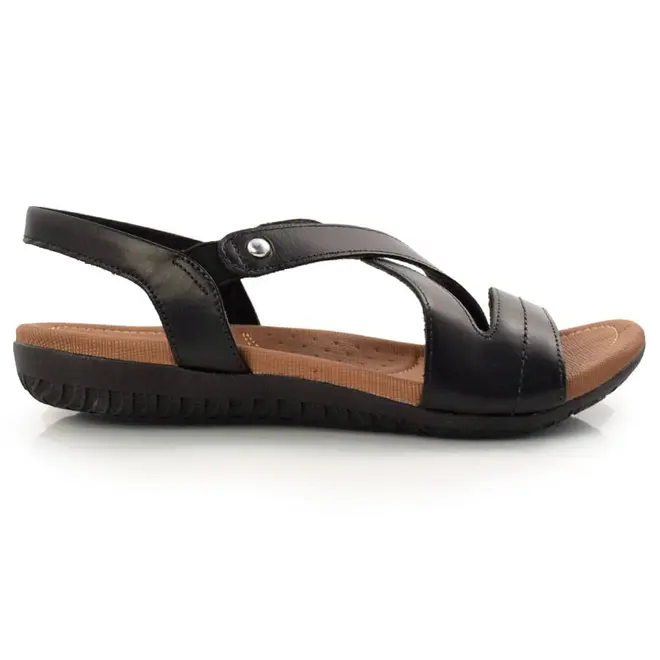 Sandália de Couro Feminina Usaflex Preto R1804