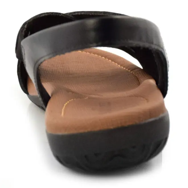 Sandália de Couro Feminina Usaflex Preto R1804