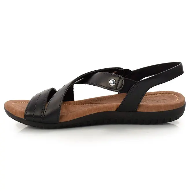 Sandália de Couro Feminina Usaflex Preto R1804