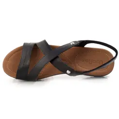 Sandália de Couro Feminina Usaflex Preto R1804
