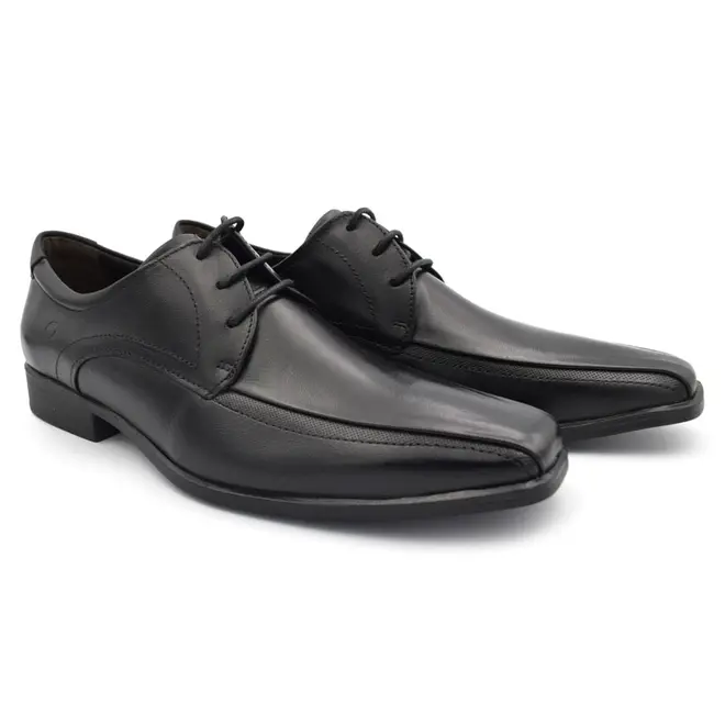 Sapato Social de Couro Masculino Democrata Unique Preto 646101