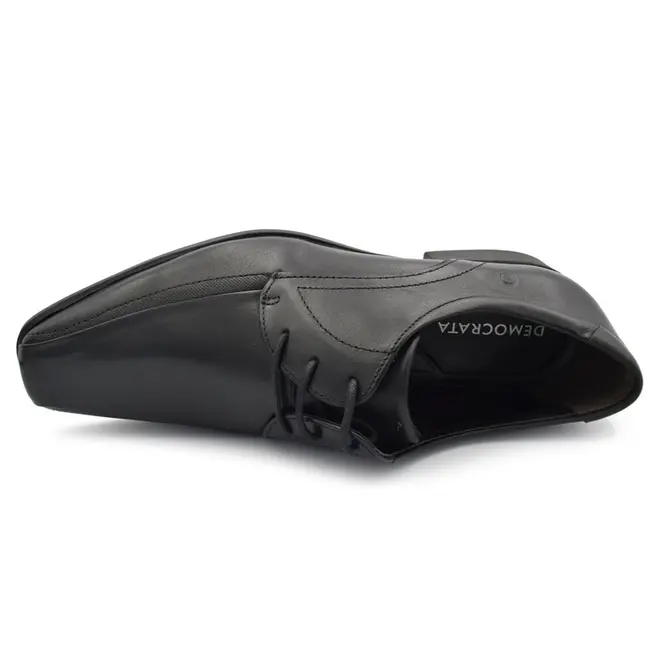 Sapato Social de Couro Masculino Democrata Unique Preto 646101