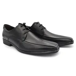 Sapato Social de Couro Masculino Democrata Unique Preto 646101
